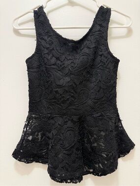 Streetwear Society Black Lace Peplum Tank